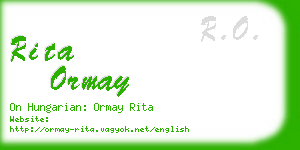 rita ormay business card